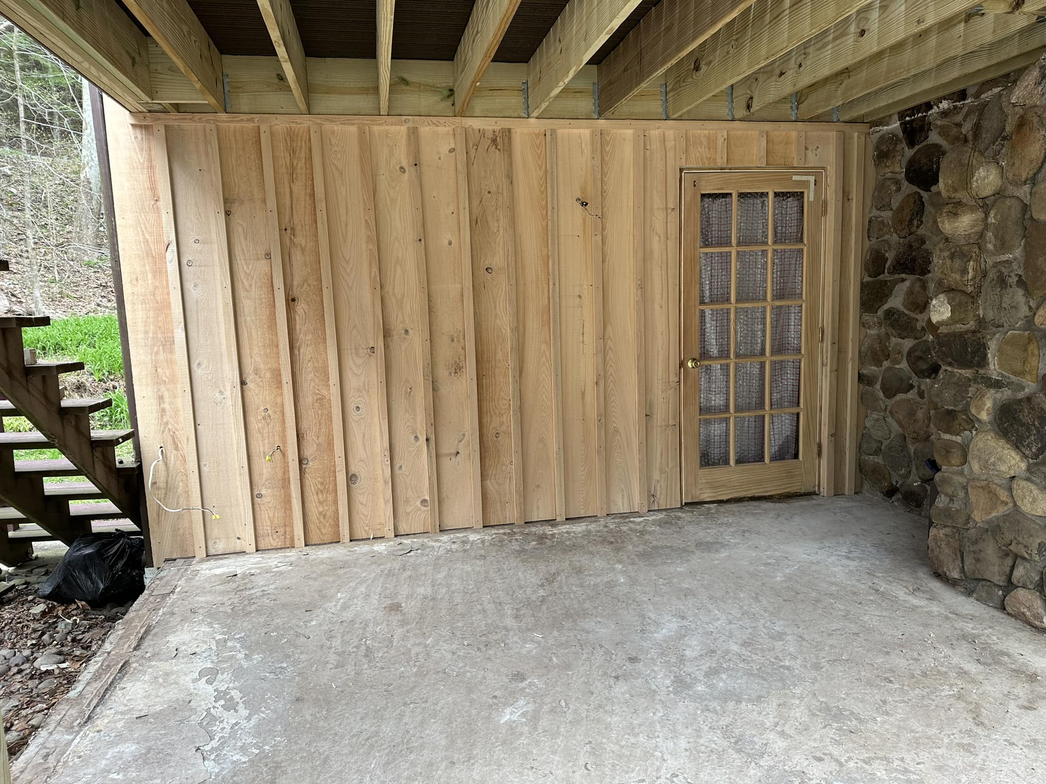 Vinyl siding installation on residential home exterior.